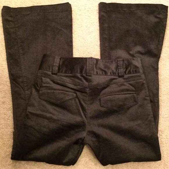 NANETTE LEPORE Charcoal Velvet Like Flare Leg Pant - Picture 2 of 5